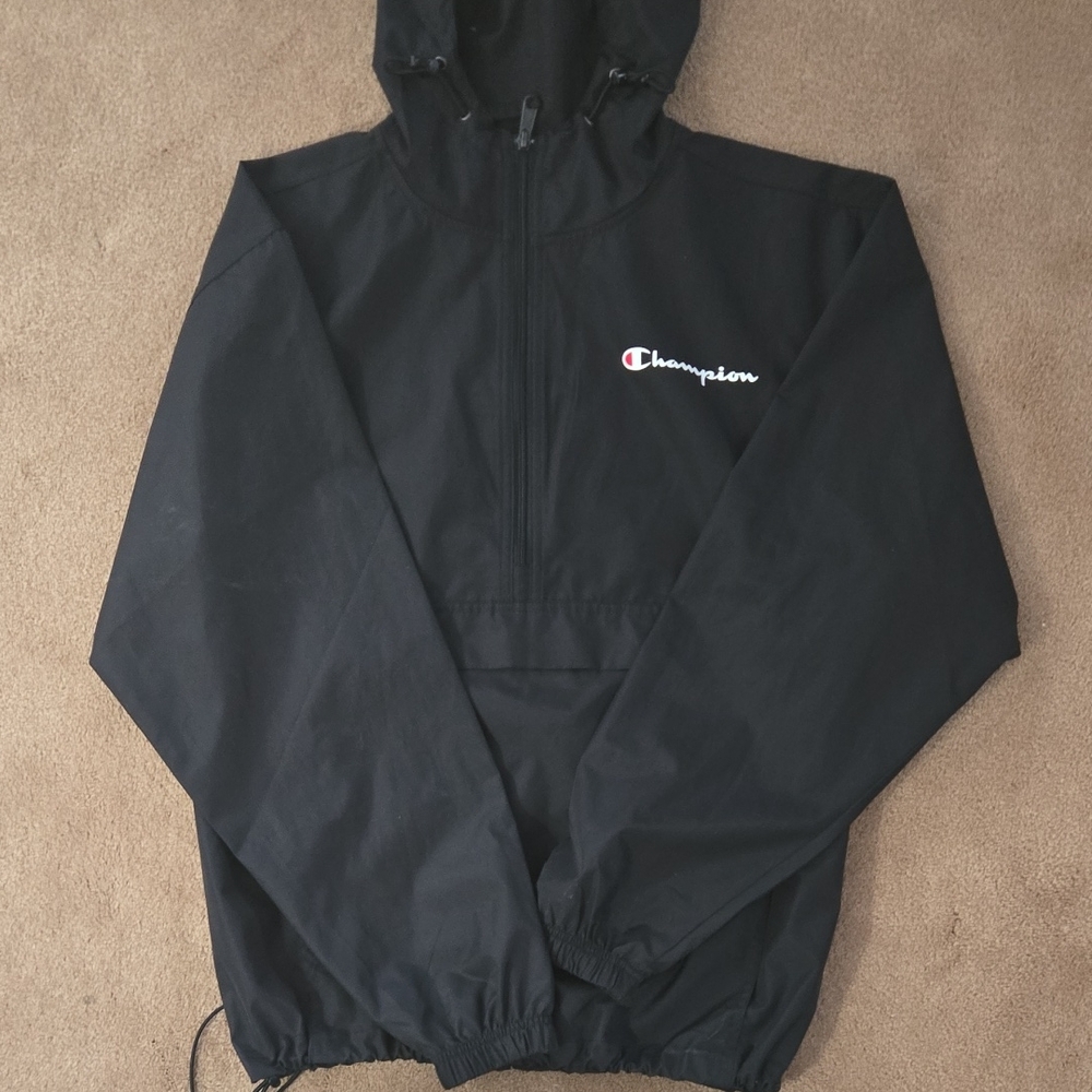 Champion Men's Black Hooded Windbreaker